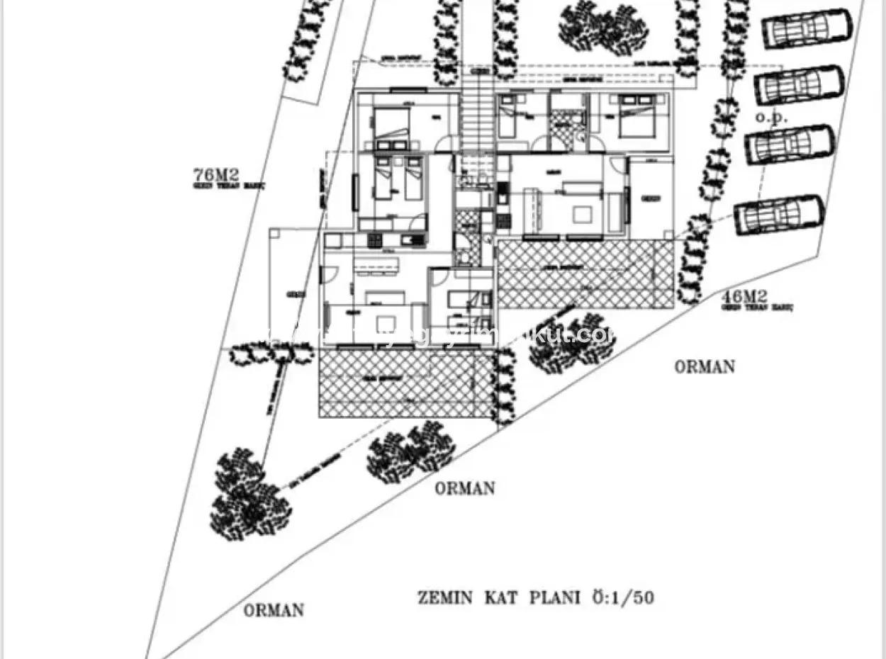 Luxuswohnung Zum Verkauf Mit Swimmingpool Im Stadtteil Gökçe Des Bezirks Ula Der Provinz Muğla 2 Km Zum Meer Mit Blick Auf Den Wald