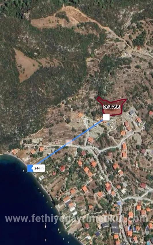 Village of Söğüt with Simi Island and sea view ecological tourism titled 2100 m2 land