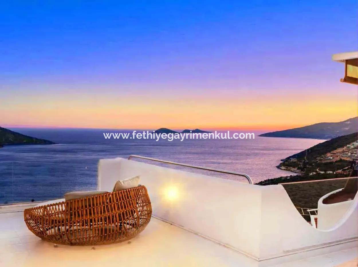 A Detached Villa For Sale With A Magnificent Sea View Swimming Pool In Kalkan Is A Custom-Made Villa