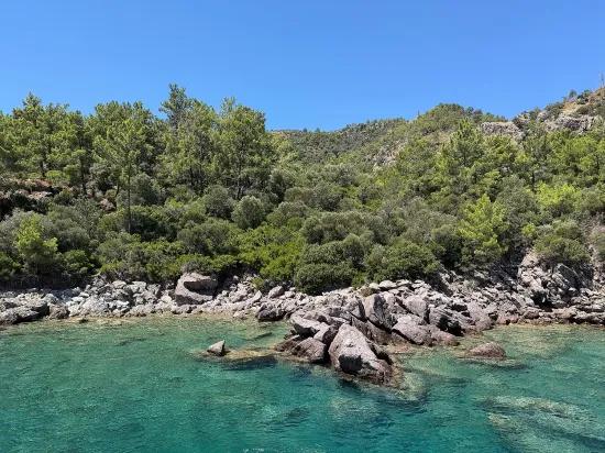 Marmaris Turunç koyunda denize sıfır 4700 m2 kontrollü kullanım alanı